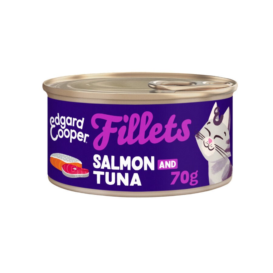70 g Edgard & Cooper Filetes de Salm&oacute;n y At&uacute;n Lata para gatos, , large indicador imagen numero 1